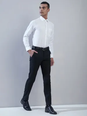 100% Cotton White Dobby Slim Fit Full Sleeve Formal Shirt