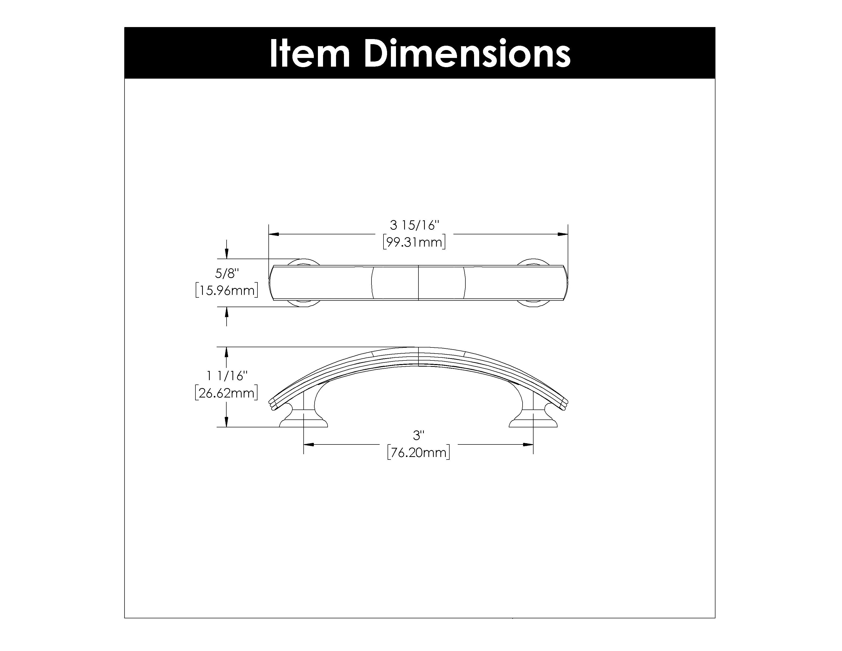 3 inch (76mm) American Diner Cabinet Pull