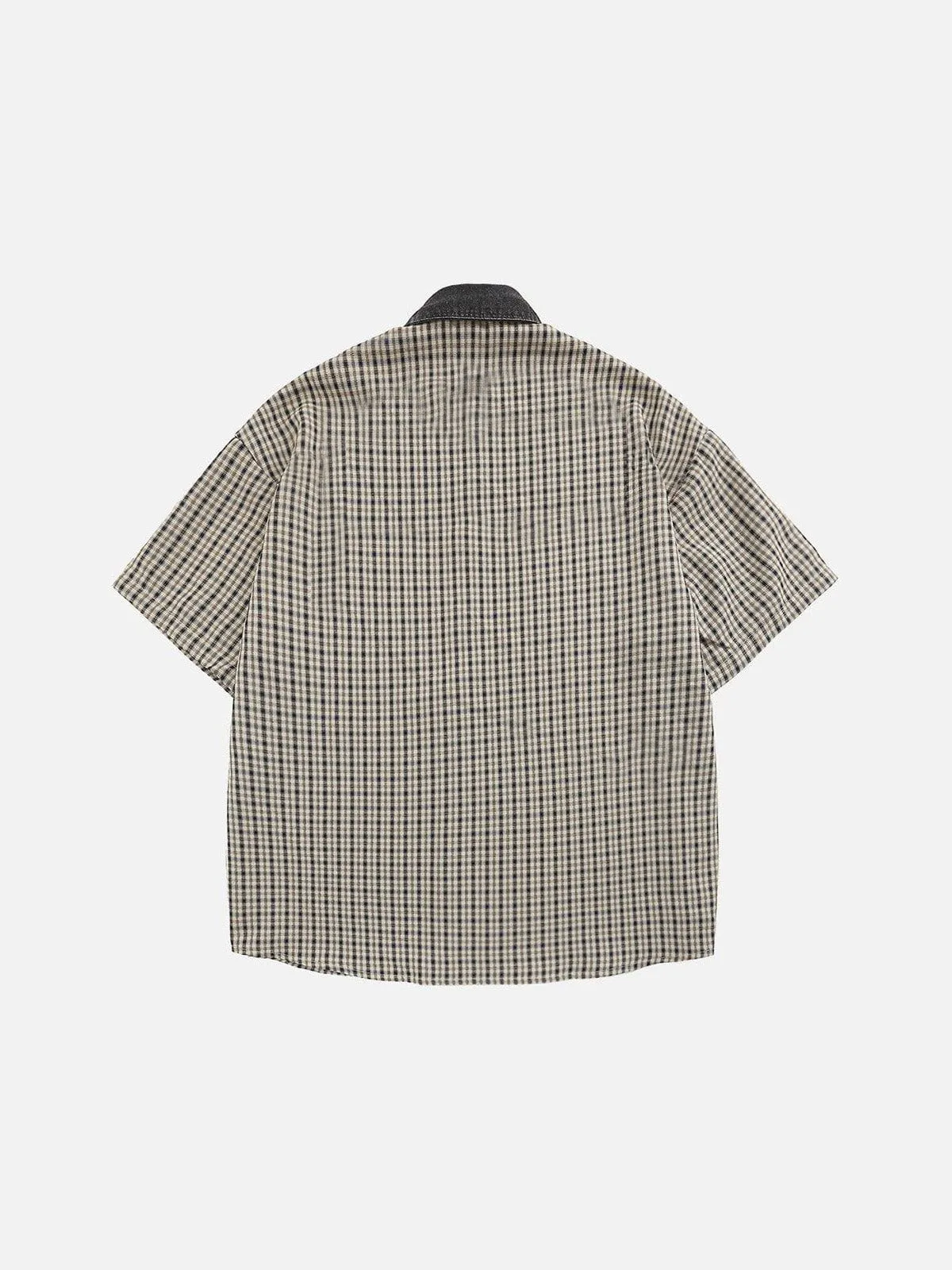 Aelfric Eden Plaid Embroidery Short Sleeve Shirt