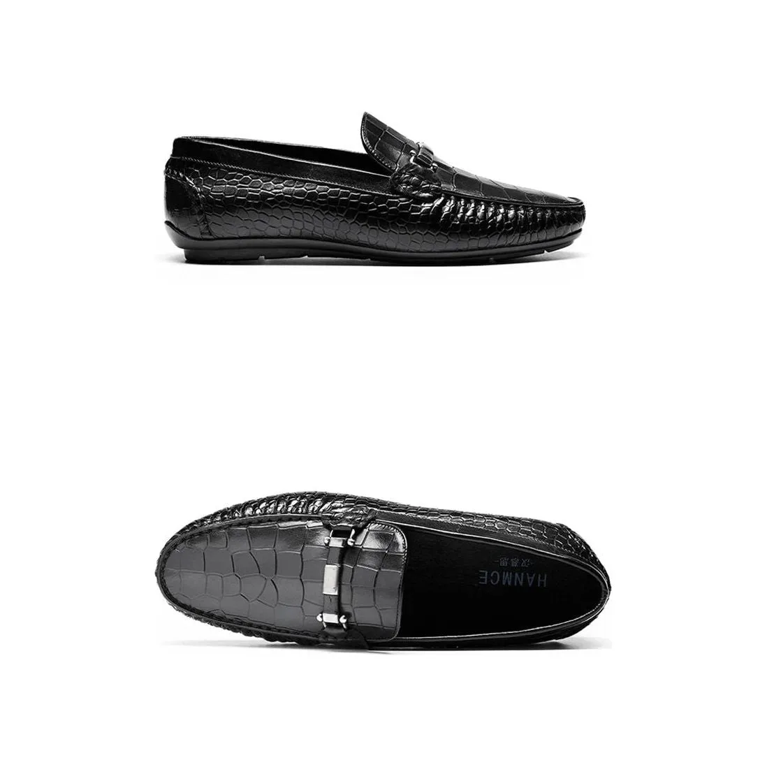 AlliLux Exotic Texture Slip-On Loafers