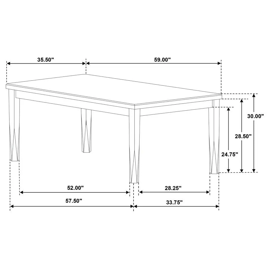 Appleton Rectangular Wood Dining Table Brown Brushed And White