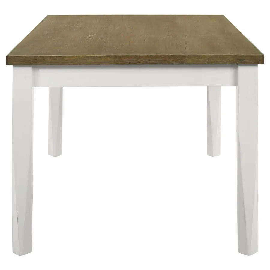 Appleton Rectangular Wood Dining Table Brown Brushed And White