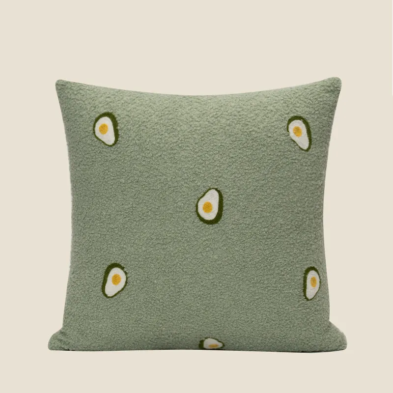 Avocado Embroidery Pattern Pillow