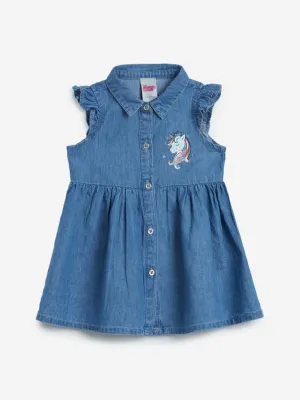 Baby HOP Blue Unicorn Print Anya Dress