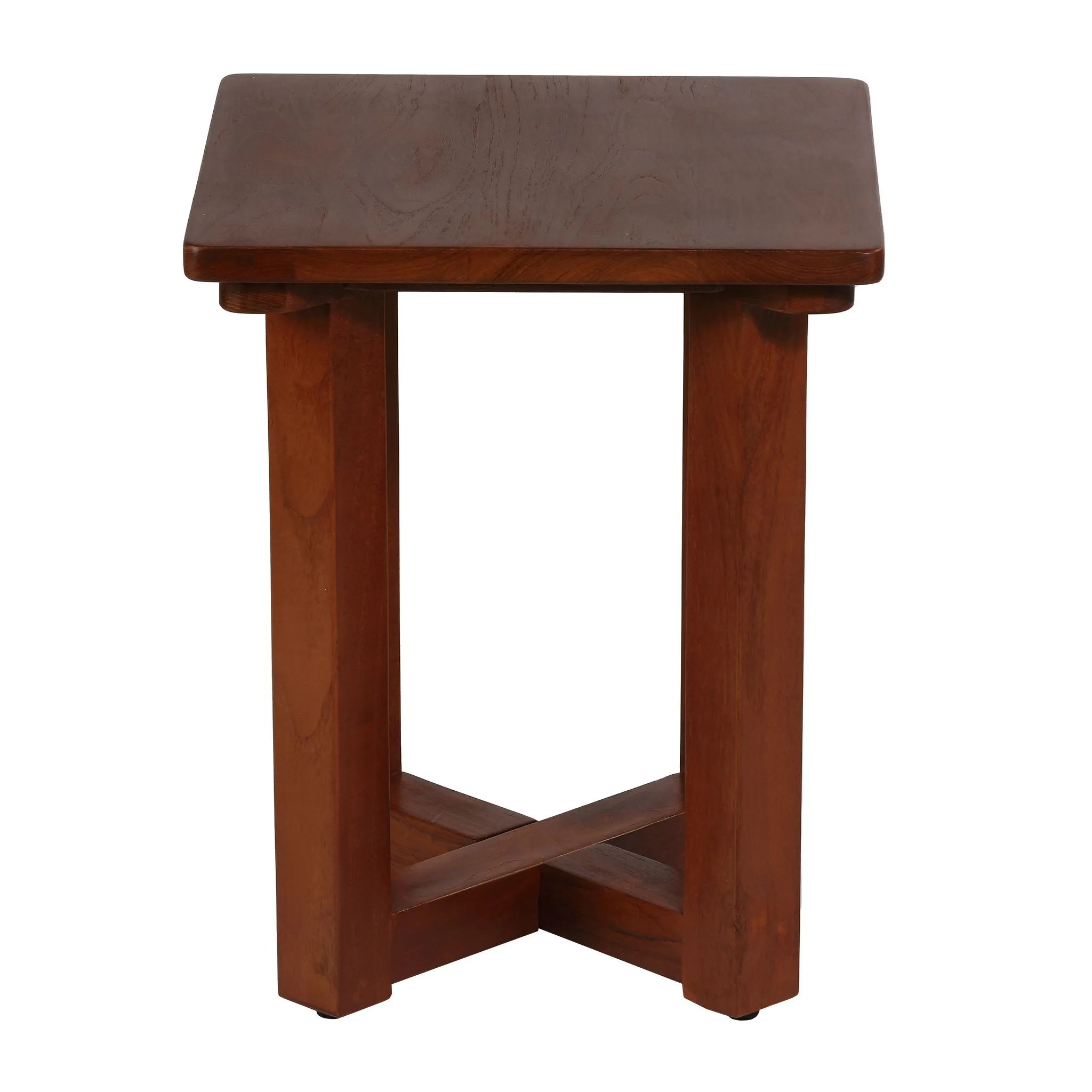 Bare Decor Faro Solid Teak Wood Small End Side Table, Square 14x14x17