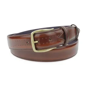 Belmondo Fudge Cordovan Satin Gold Belt