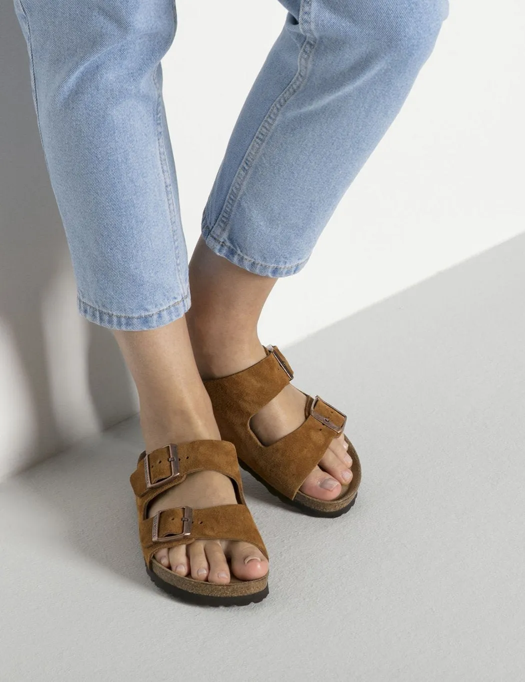 Birkenstock Arizona Sandals Suede (Regular) - Mink Brown