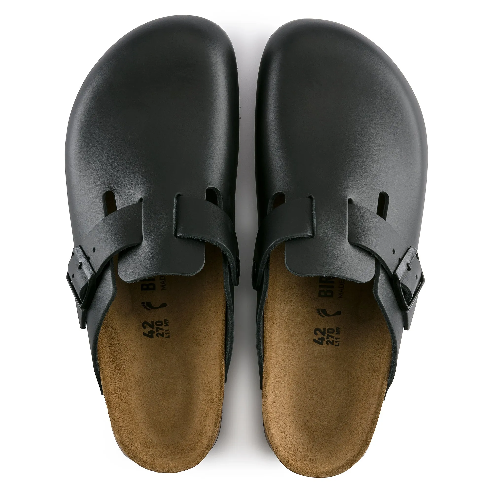 Birkenstock Boston Super Grip Color: Black (REGULAR/WIDE WIDTH)