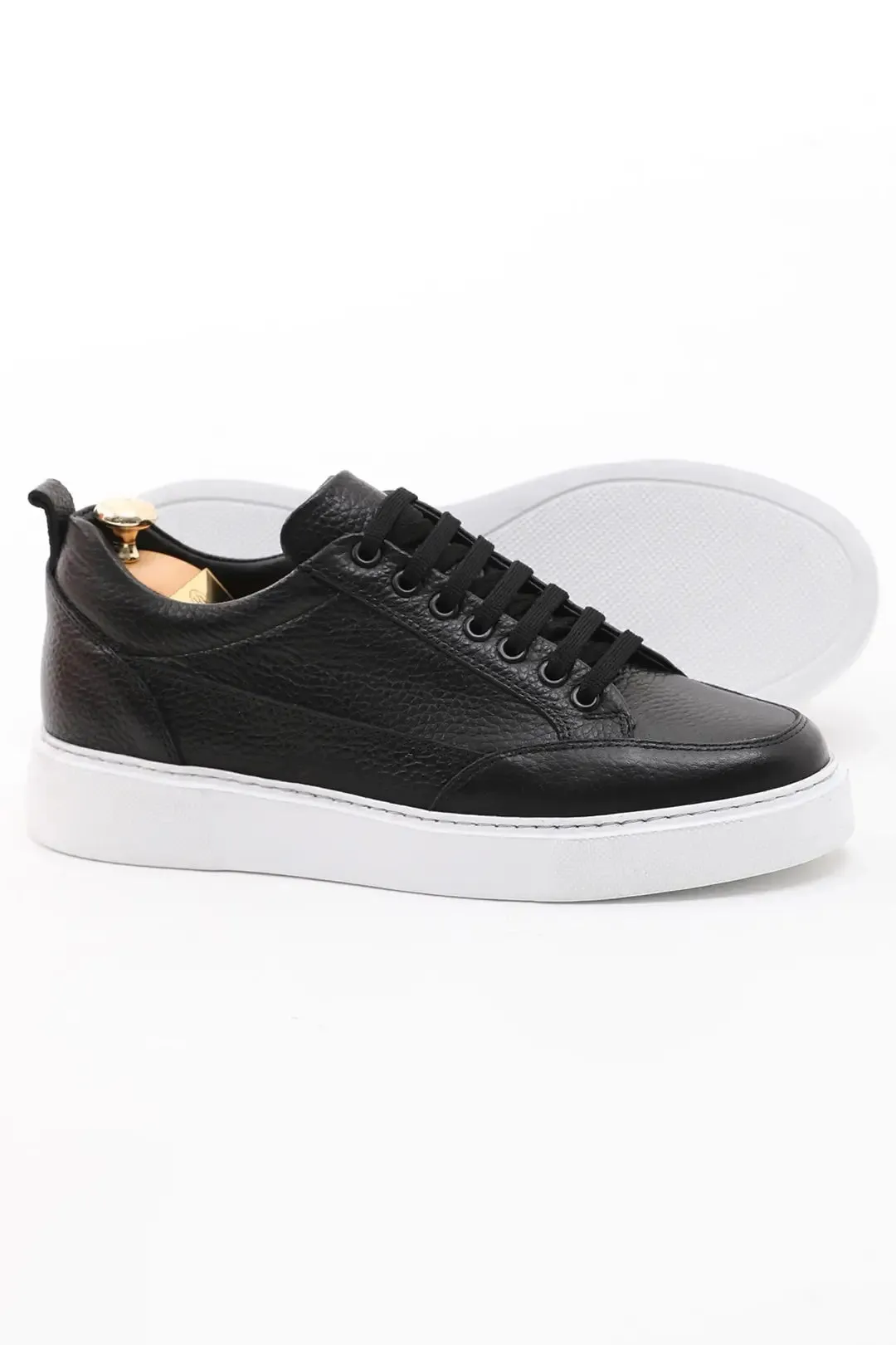 Black Leather Sneakers