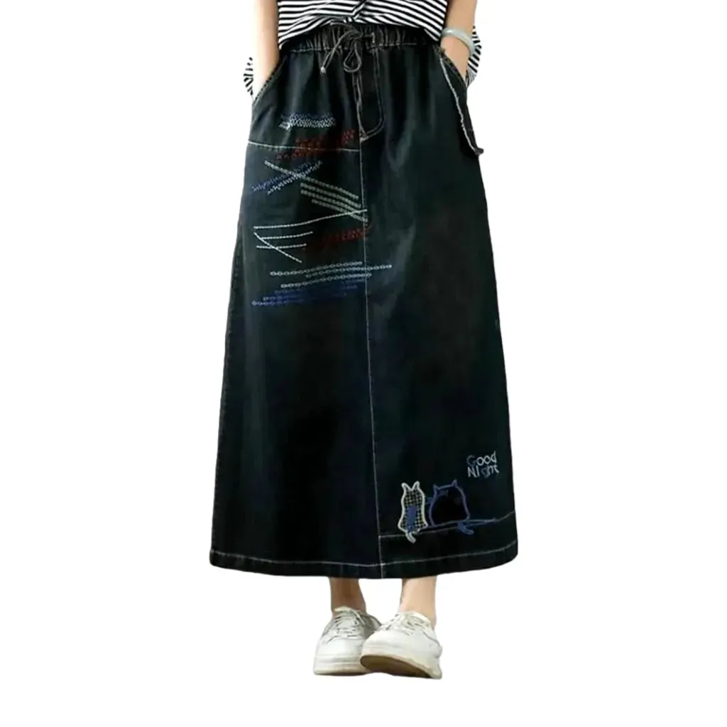 Boho denim skirt
 for women