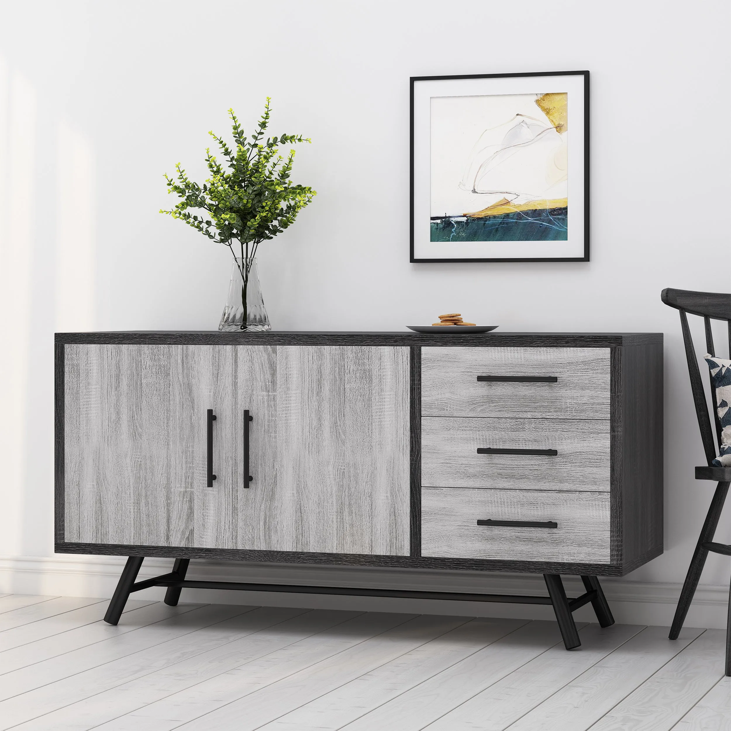 Bokchito Modern Industrial 2 Door Sideboard