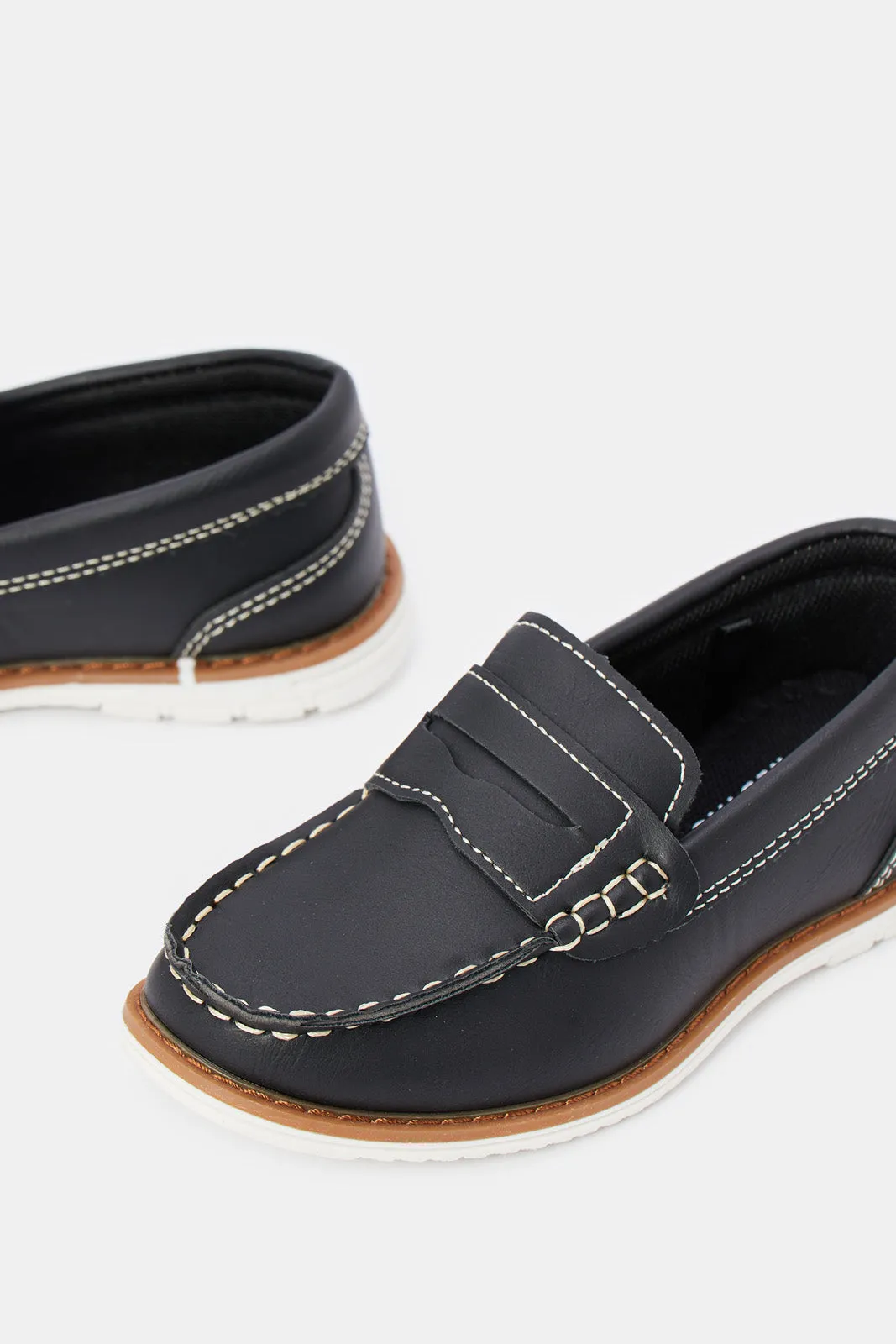 Boys Black Penny Loafer