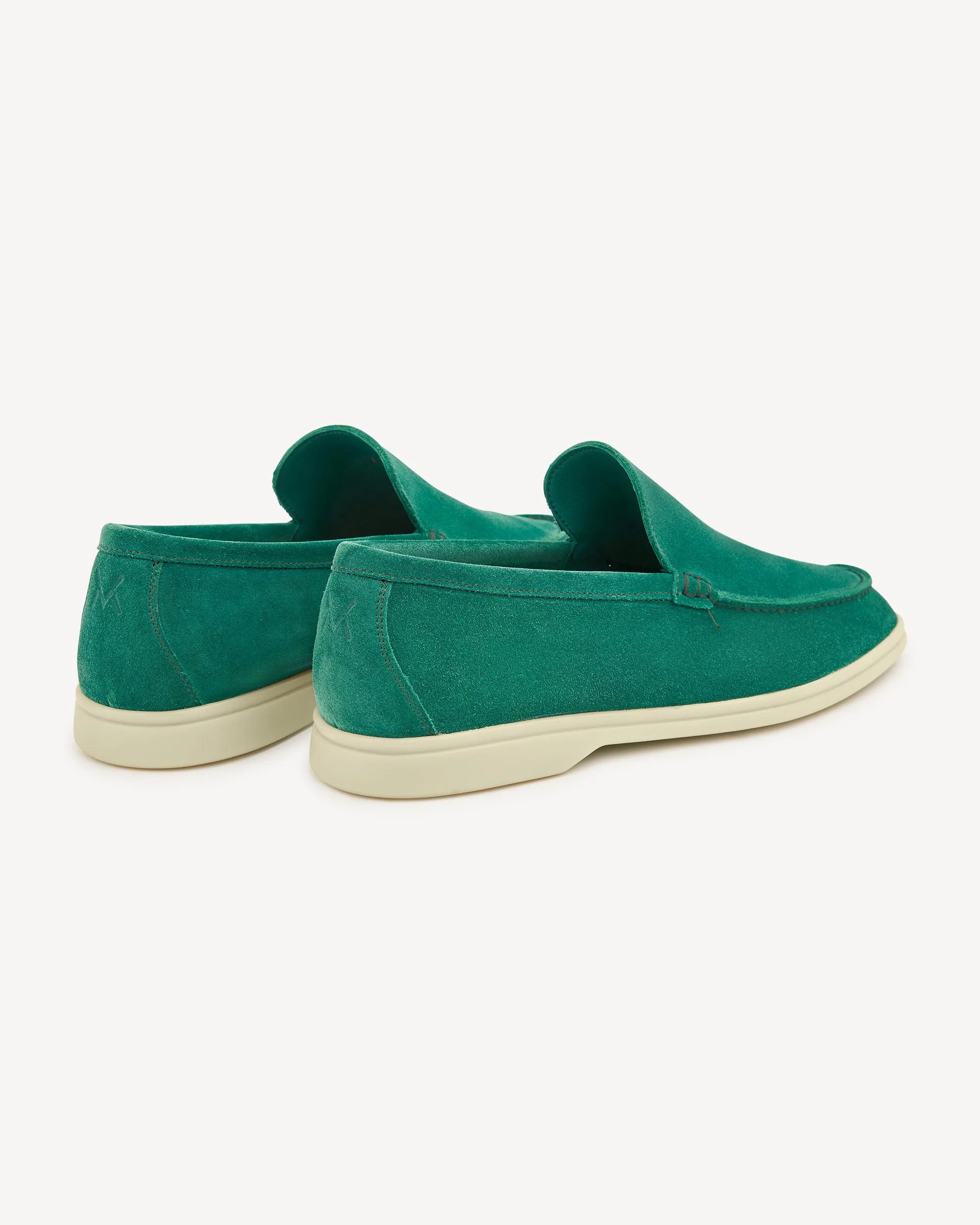 Brabion Unlined Capri Suede Loafer – Menthol Verde