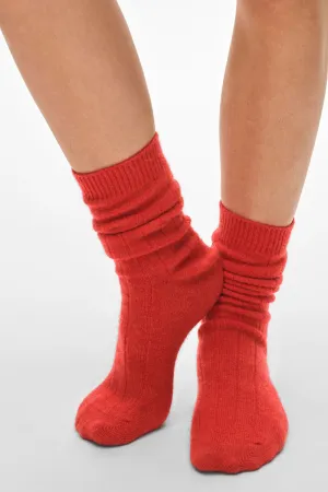 Cashmere Ribbed Socks