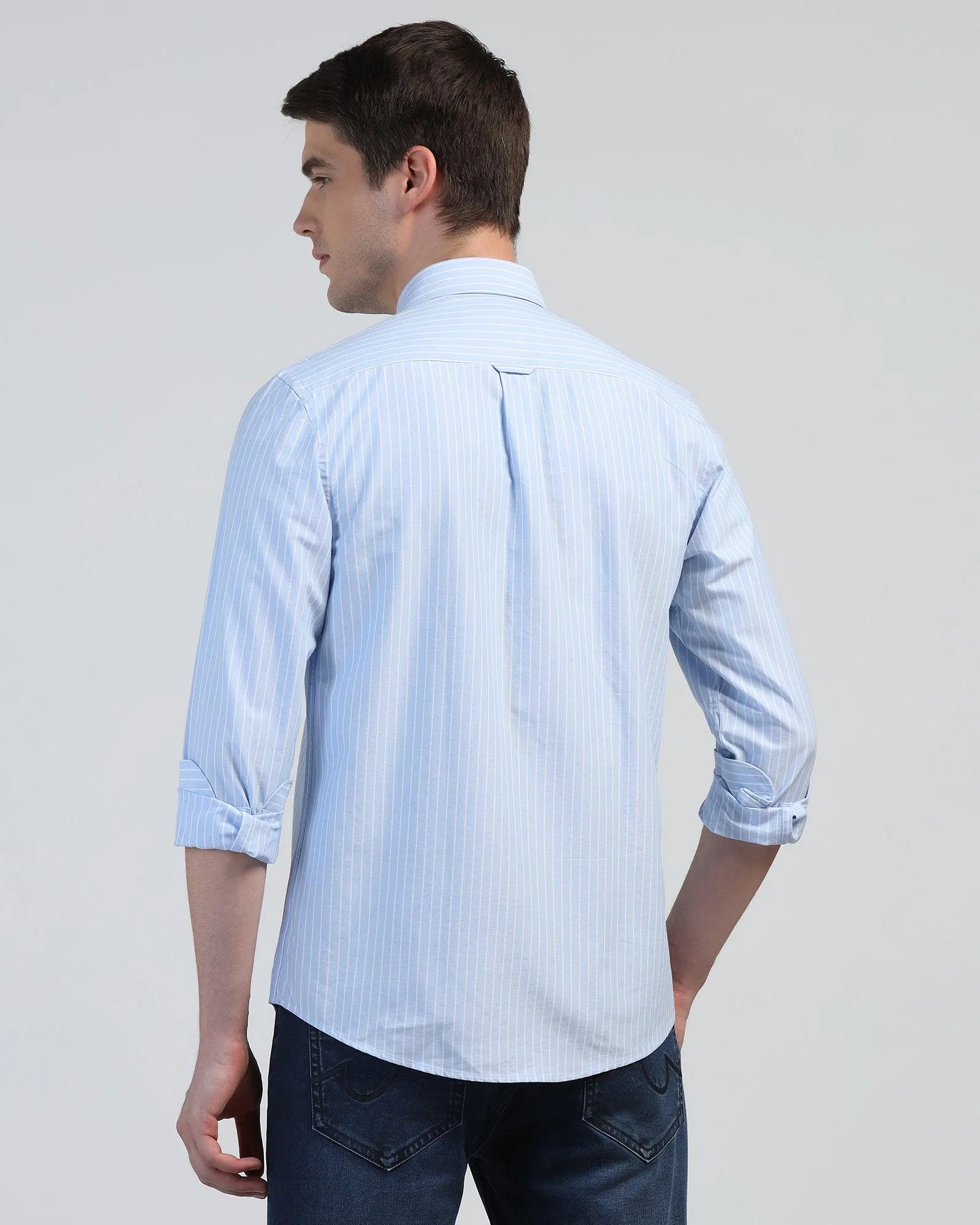 Casual Blue Stripe Shirt - Reda