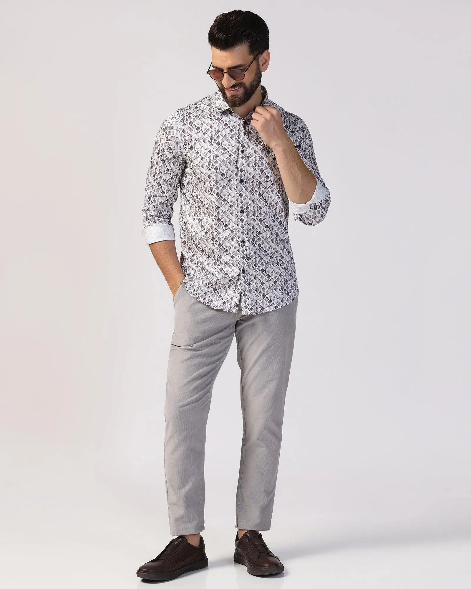 Casual Grey Printed Shirt - Gaia