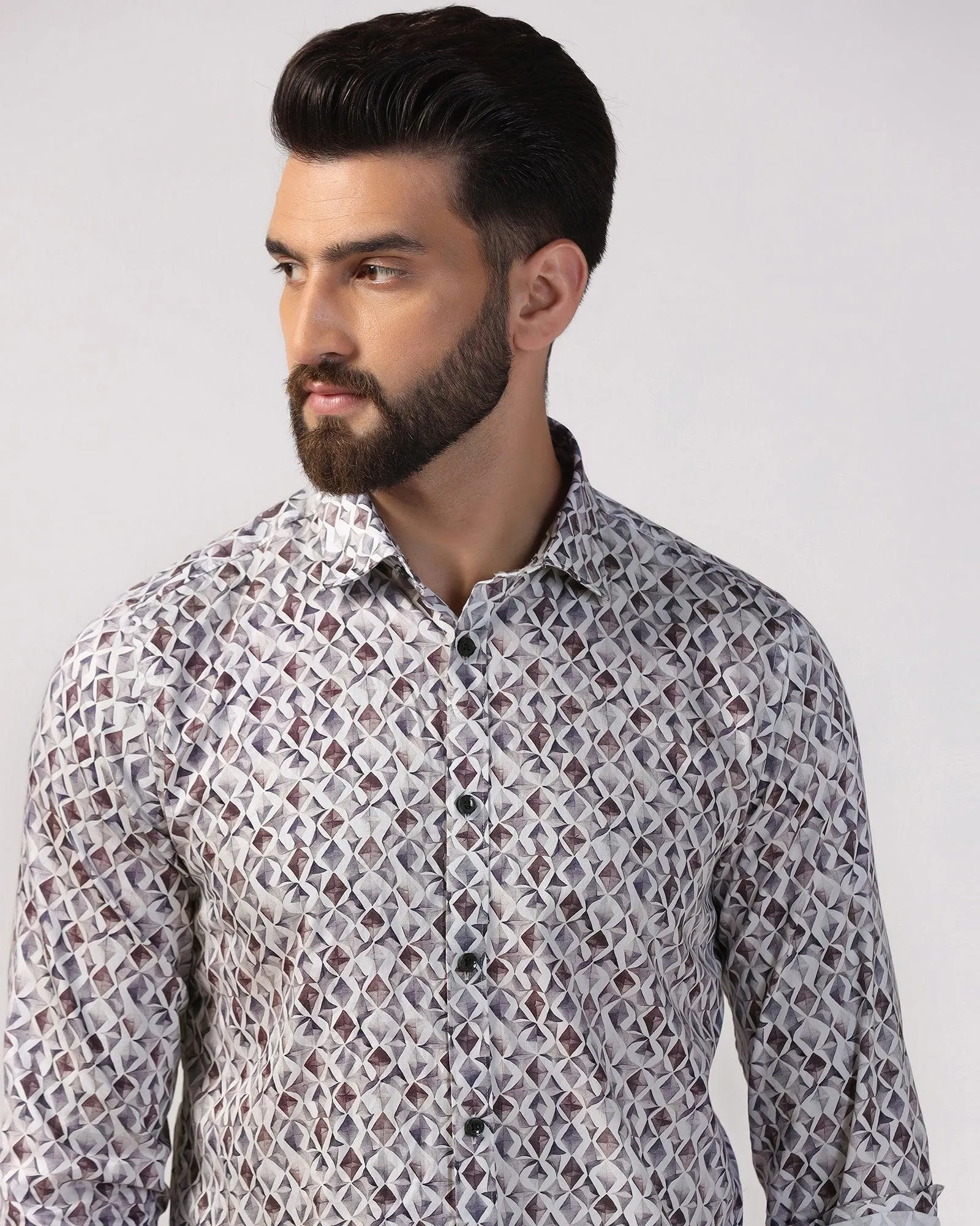 Casual Grey Printed Shirt - Gaia