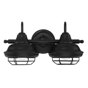 Charleston Matte Black 2 Light Wall Sconce / Bathroom Fixture