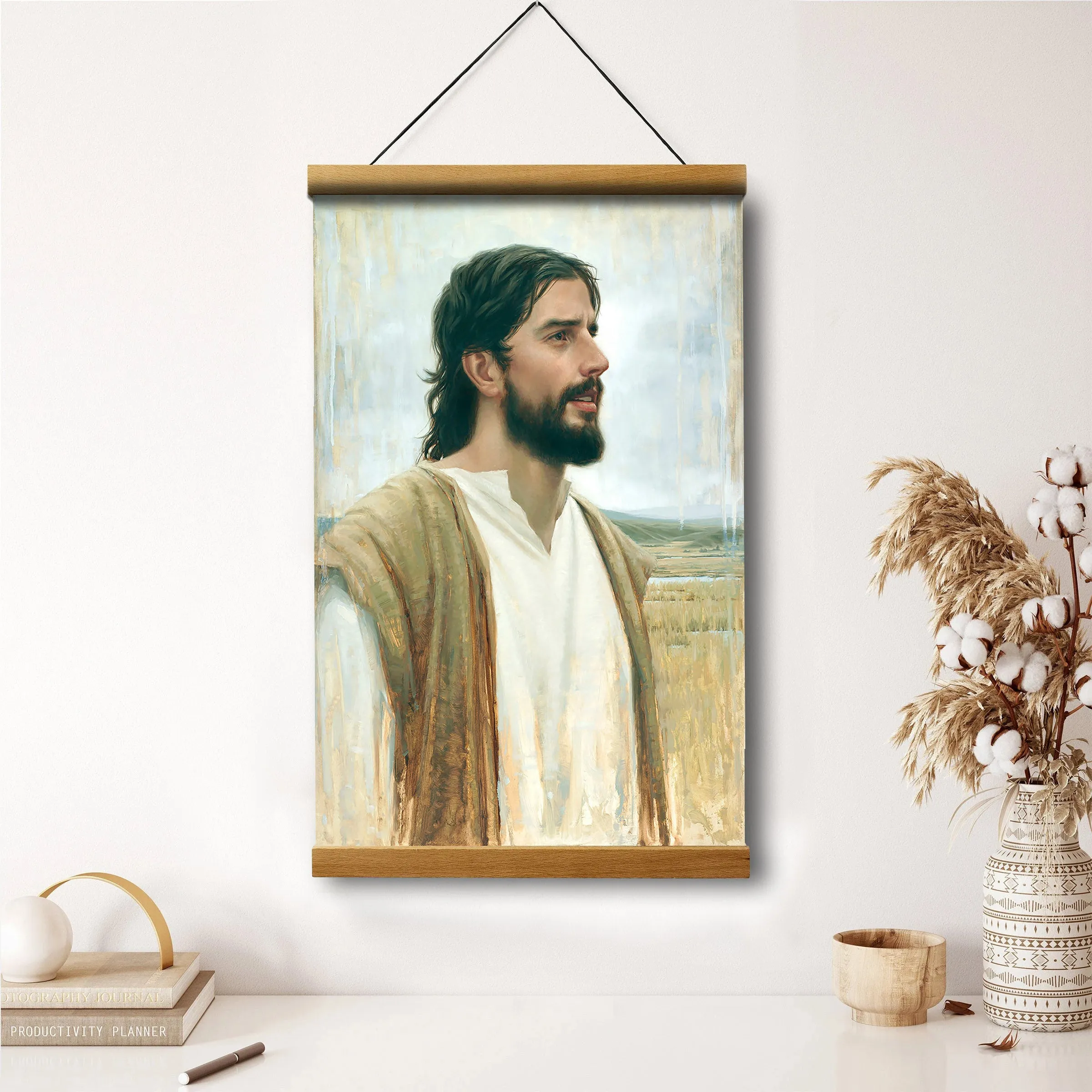 Clarity In His Mission Hanging Canvas Wall Art - Jesus Picture - Jesus Portrait Canvas - Religious Canvas