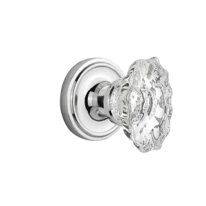 Classic Rosette with Chateau Knob in Bright Chrome