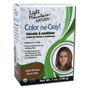 Color The Gray Hair Color and conditioner Brown-Light 7 Oz By Light Mountain