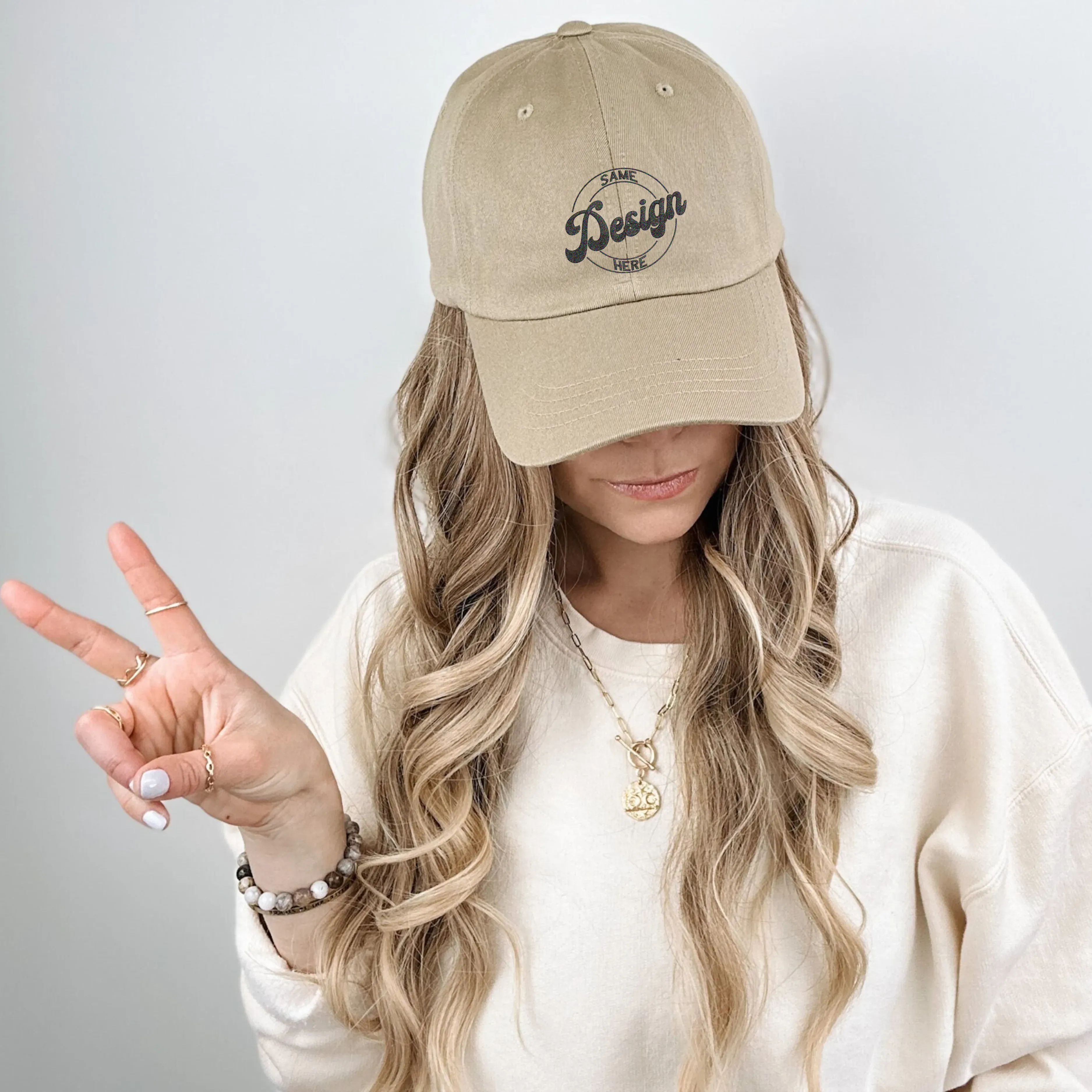 Custom Embroidered Dad Hat with Same Design