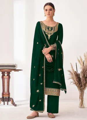 Dark Green Golden Salwar Kameez