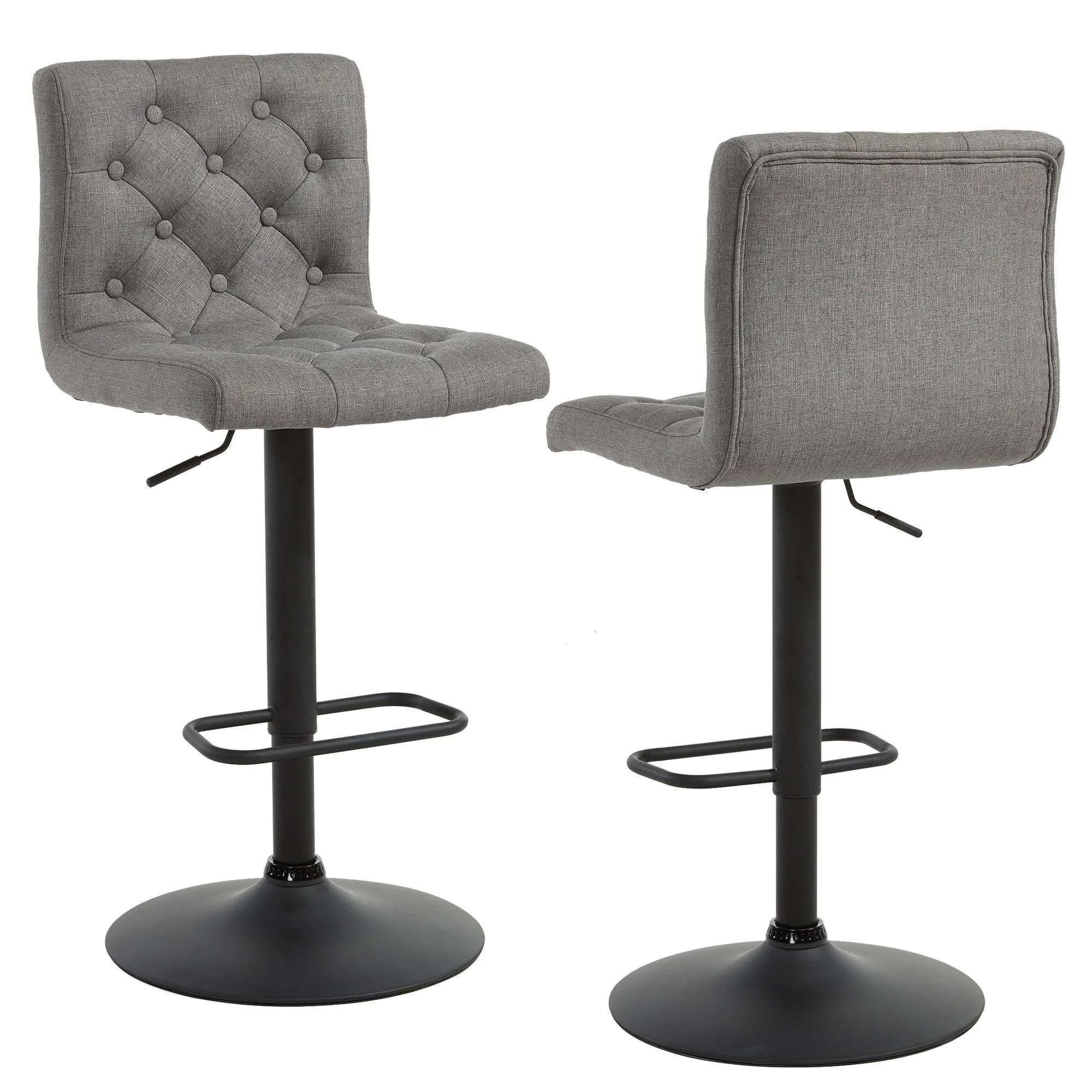 Dex Gas Lift Stool in Grey, 2pk