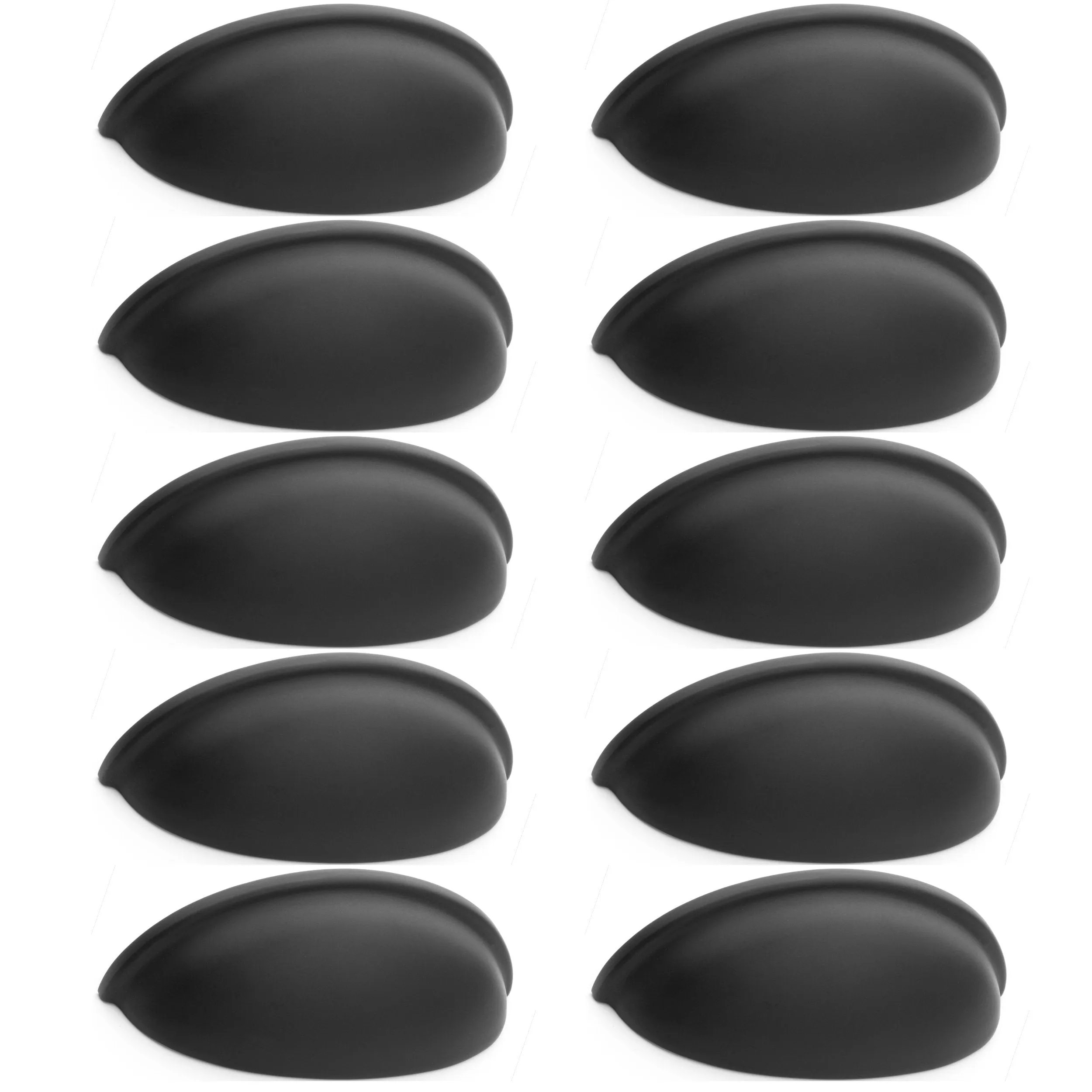 Diversa Matte Black 3" (76mm) Cabinet Cup Pull - 10 PACK