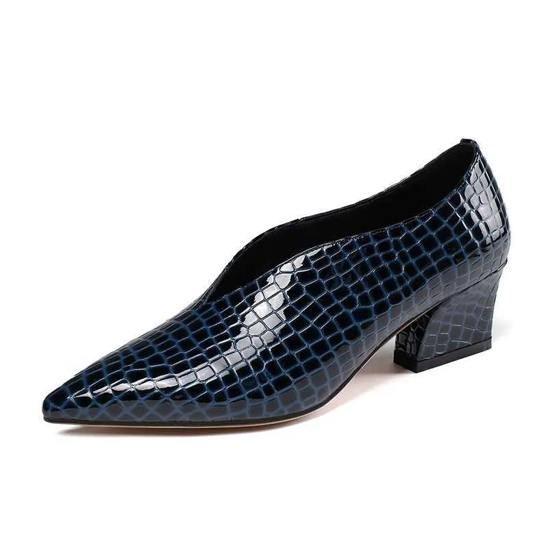 Exotic Alligator Block Heel Slip-On Loafers