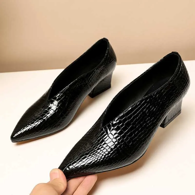 Exotic Alligator Block Heel Slip-On Loafers