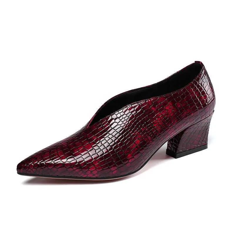 Exotic Alligator Block Heel Slip-On Loafers