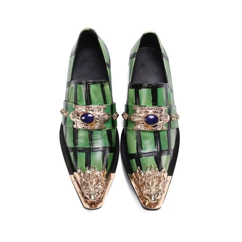 ExoticLux Leather Slip-on Loafers