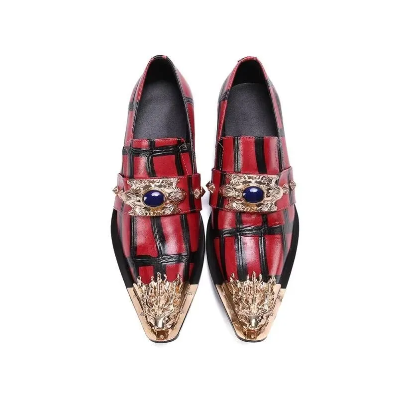 ExoticLux Leather Slip-on Loafers