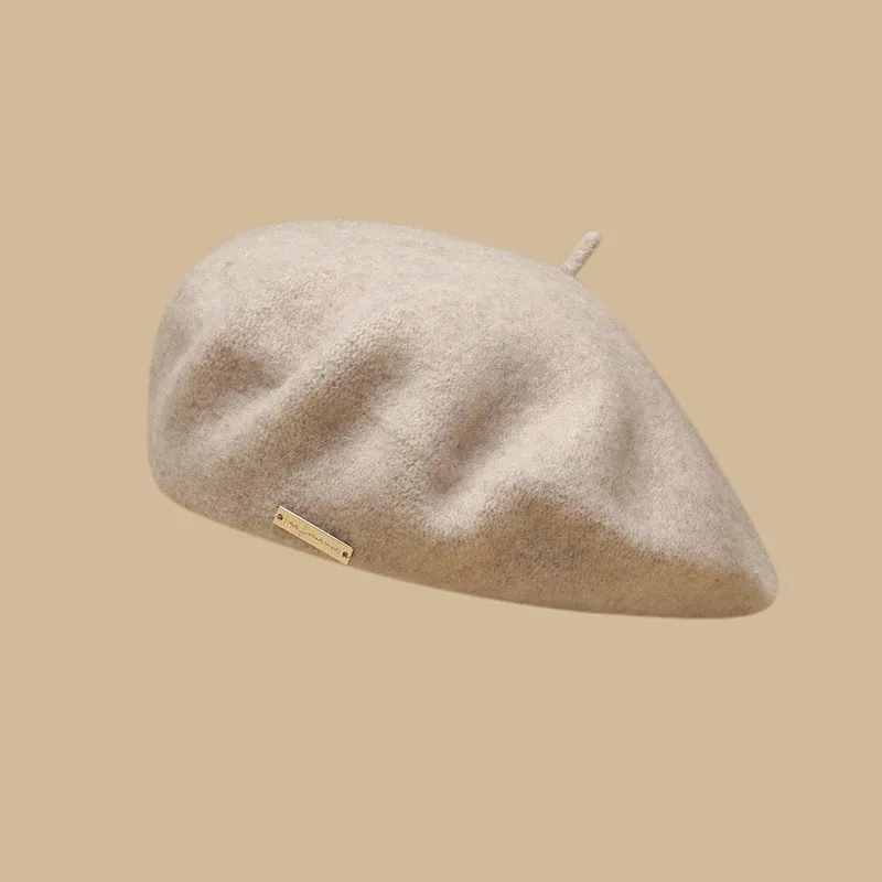 Female beret, vintage in autumn and winter, woolen cloth, octagonal hat, versatile painter hat