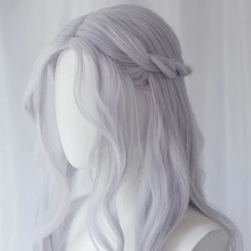 Final Fantasy XIV Endwalker FF14 Venat Hydaelyn Light Blue Gray Cosplay Wig