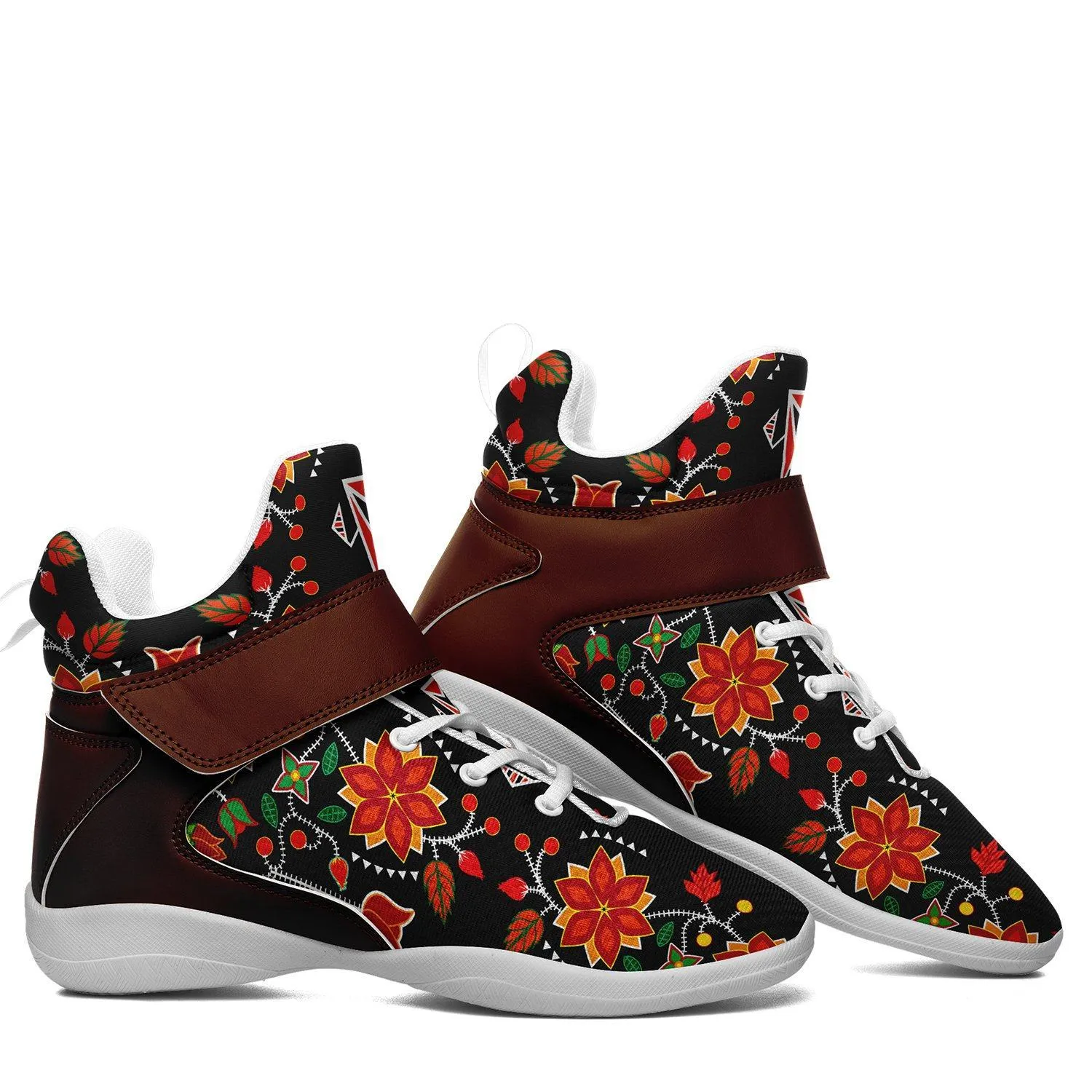 Floral Beadwork Six Bands Kid's Ipottaa Basketball / Sport High Top Shoes