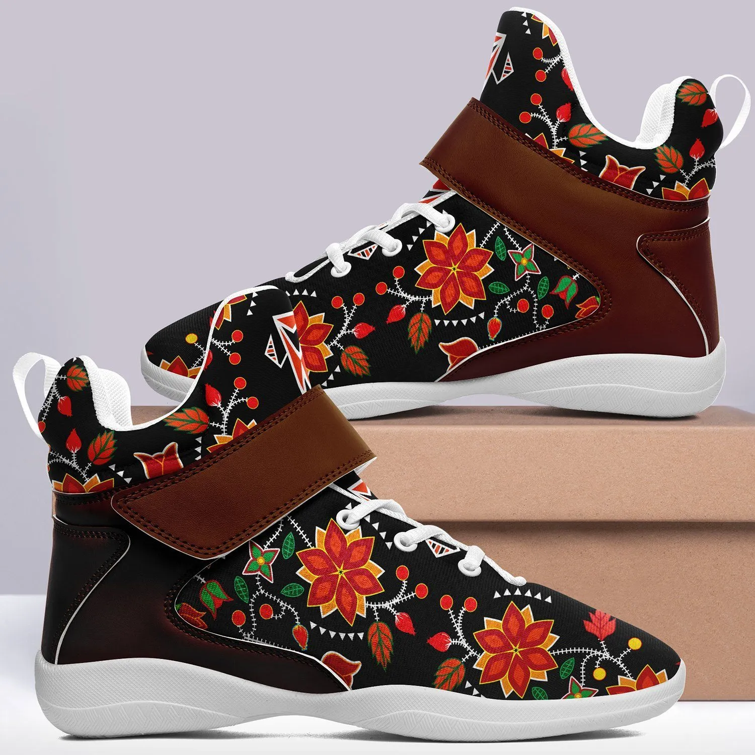 Floral Beadwork Six Bands Kid's Ipottaa Basketball / Sport High Top Shoes