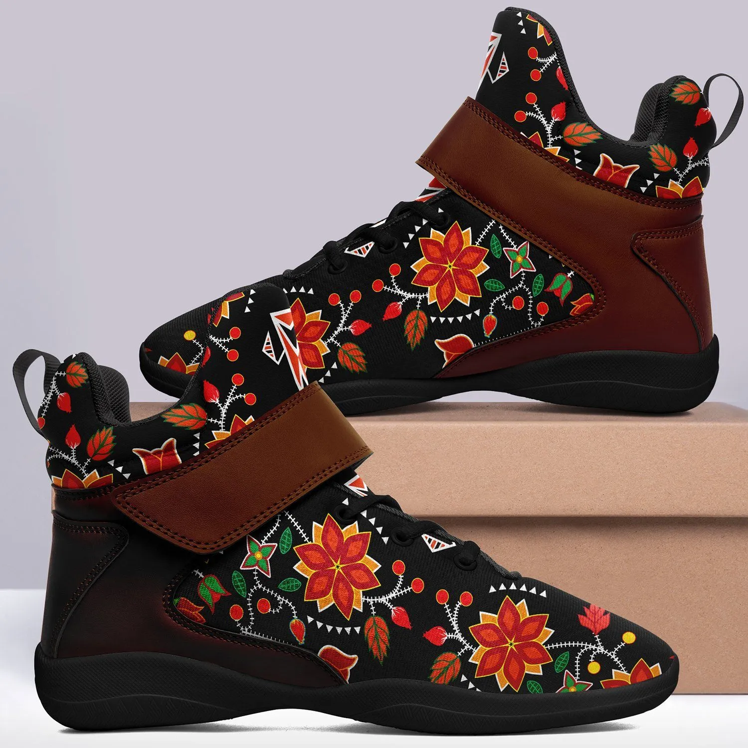 Floral Beadwork Six Bands Kid's Ipottaa Basketball / Sport High Top Shoes