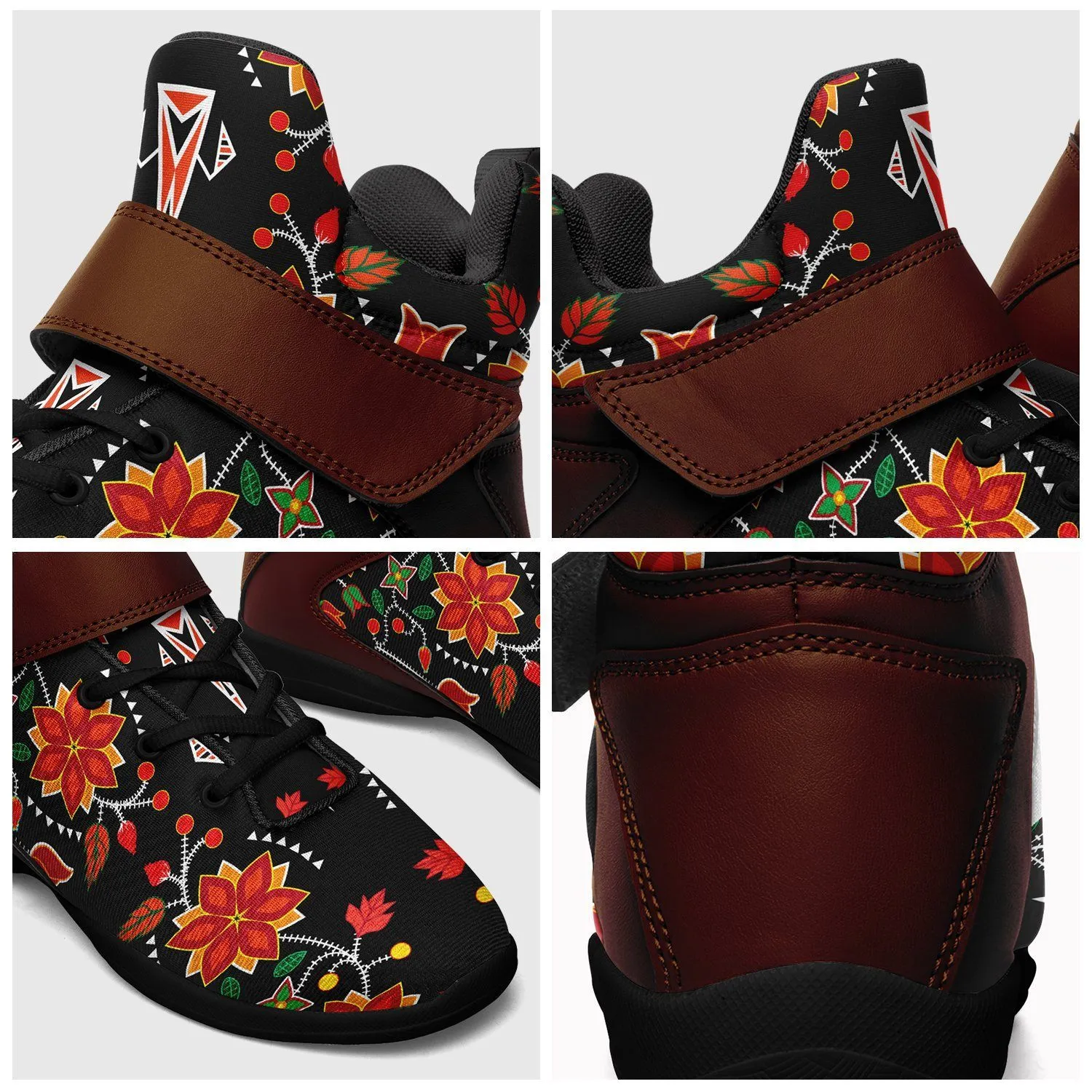 Floral Beadwork Six Bands Kid's Ipottaa Basketball / Sport High Top Shoes