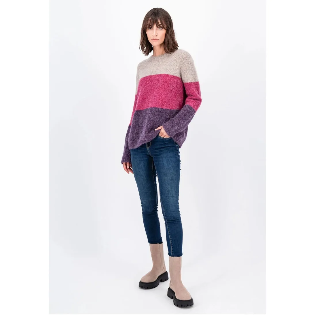 Fynch-Hatton Wool Alpaca Hairy Jumper in Elegant Pink 24097428