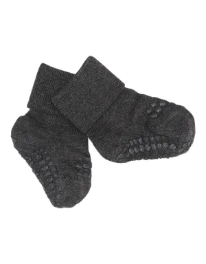 gobabygo antislipsok bamboo dark grey melange