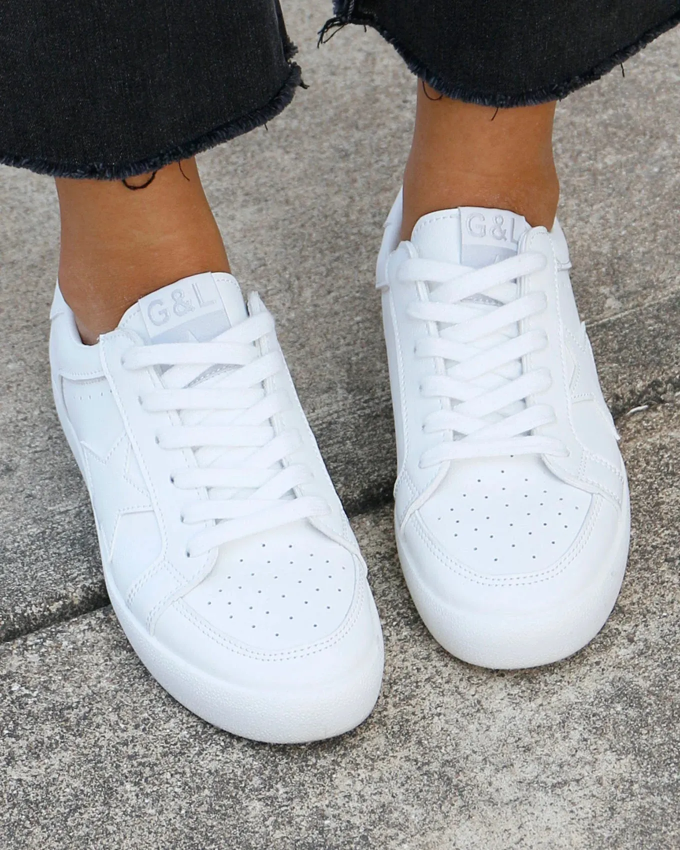 Grace and Lace Star Sneakers - White look