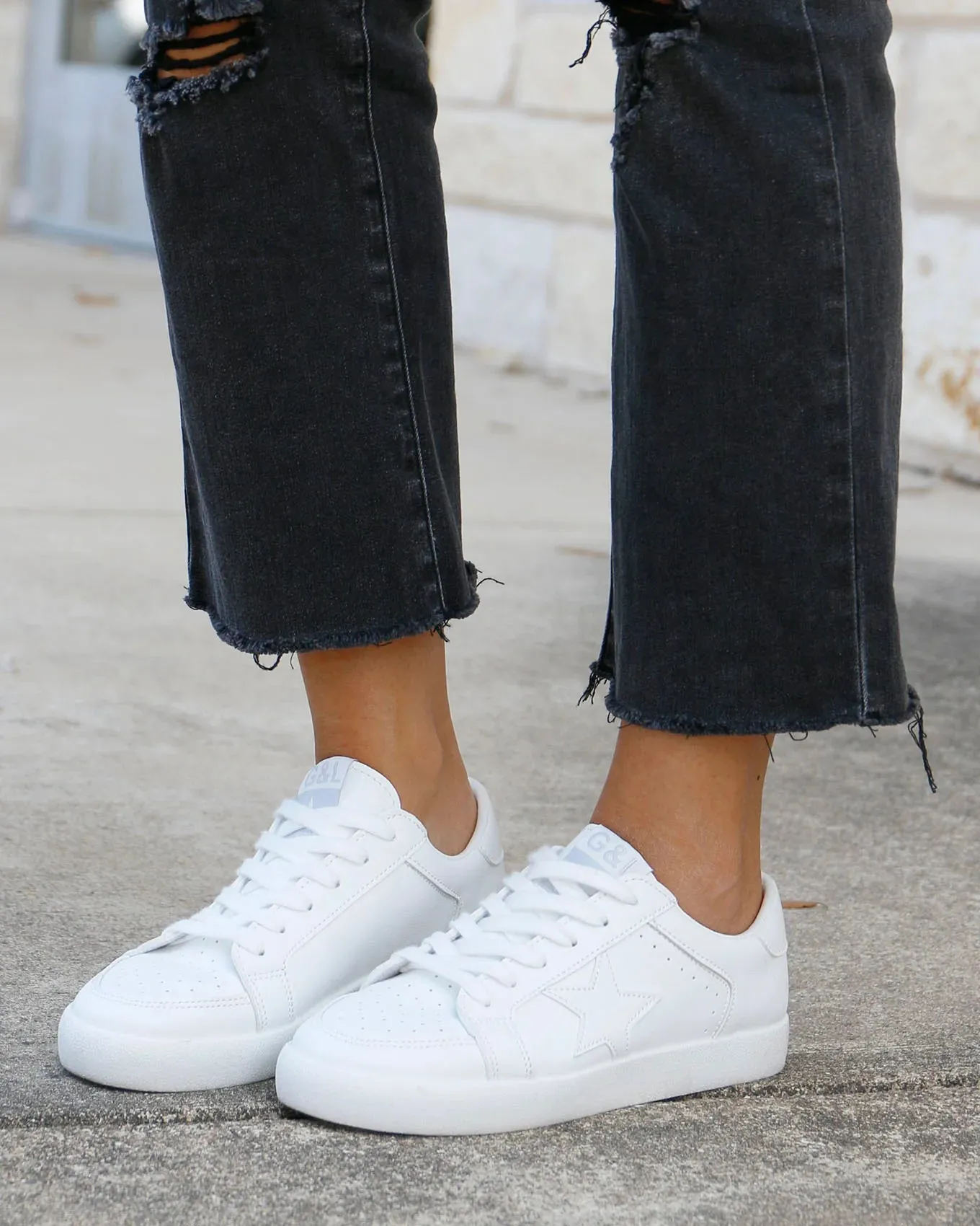 Grace and Lace Star Sneakers - White look