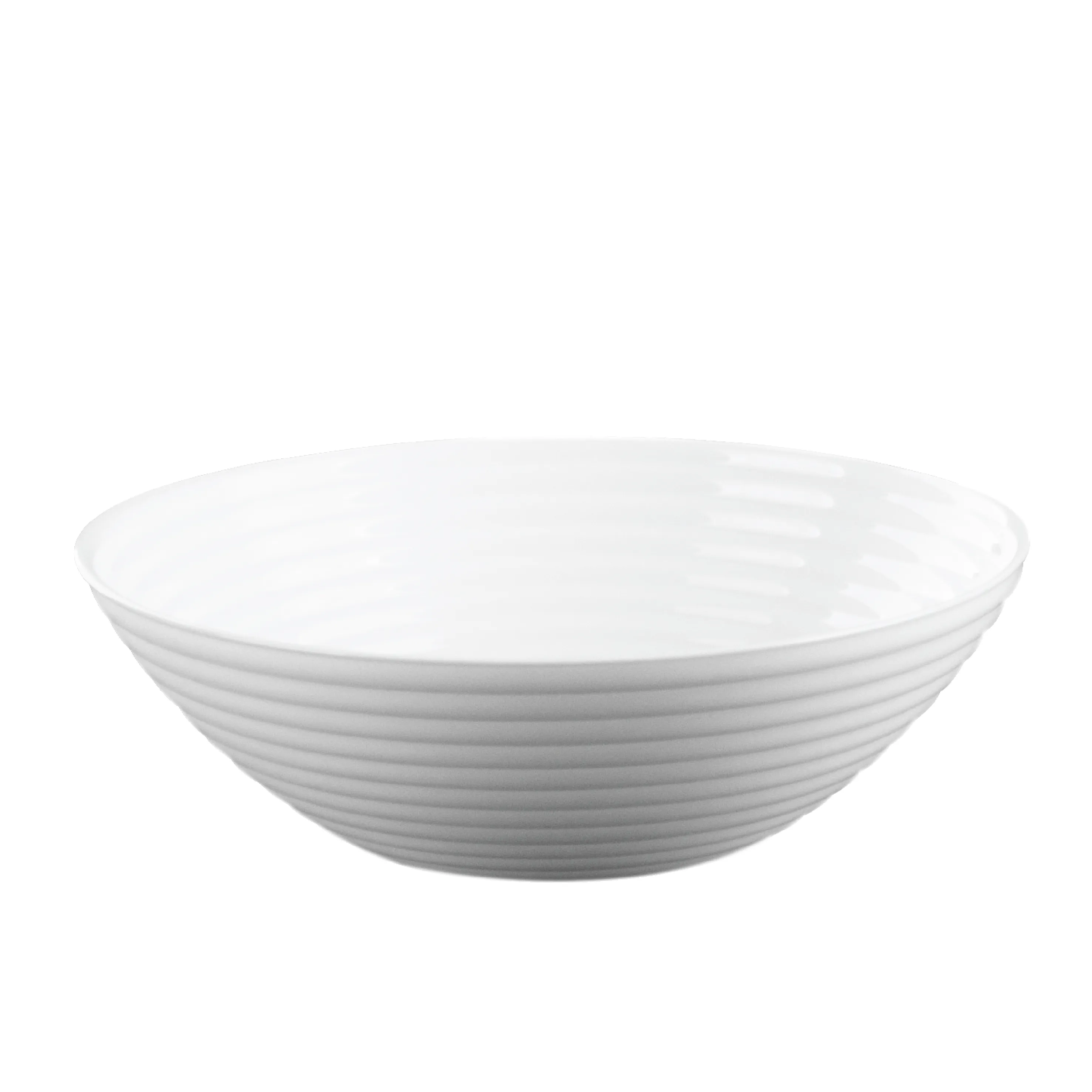 H&B 4PC OPAL SERVING BOWL SET RIBBED WHITE