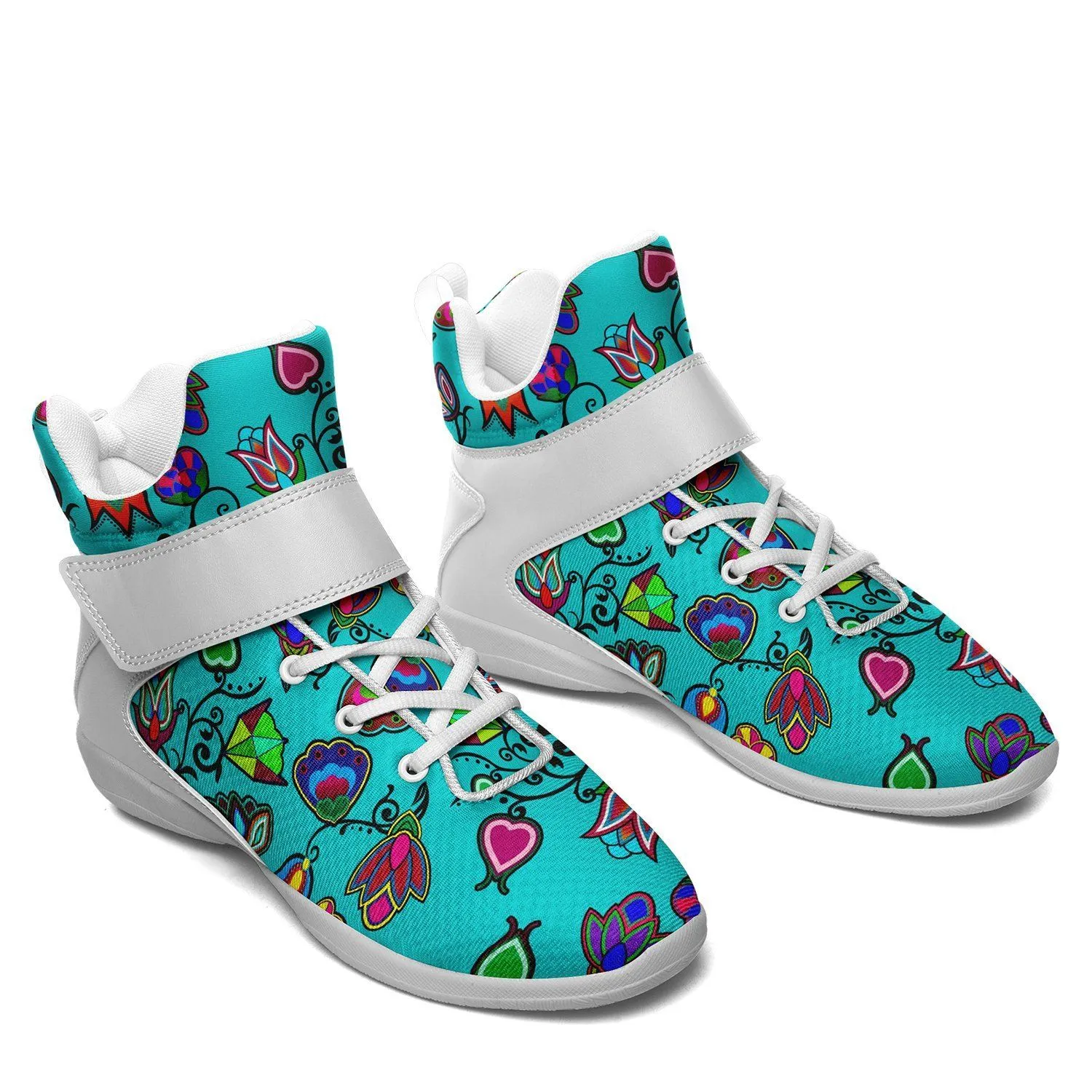 Indigenous Paisley Sky Kid's Ipottaa Basketball / Sport High Top Shoes