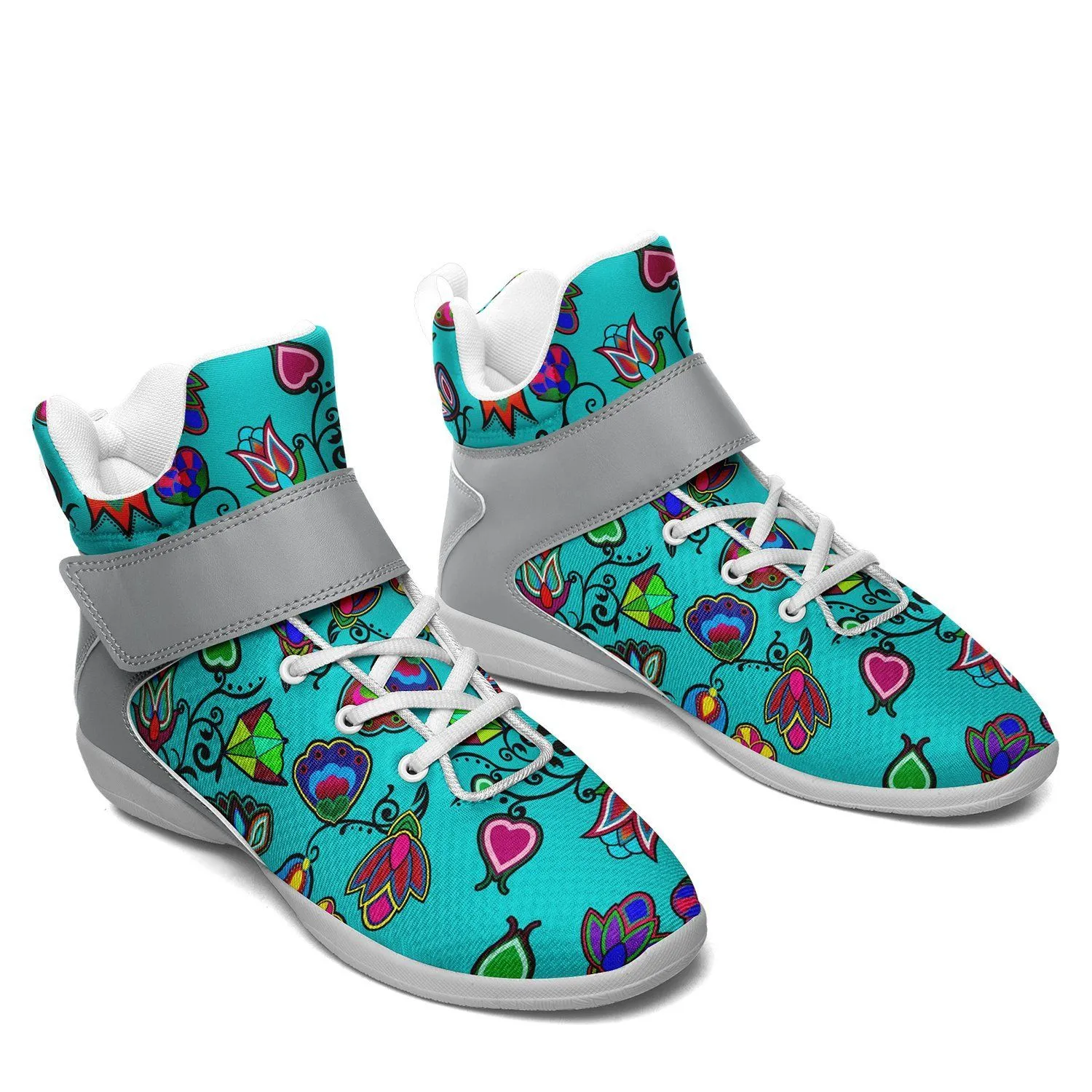 Indigenous Paisley Sky Kid's Ipottaa Basketball / Sport High Top Shoes