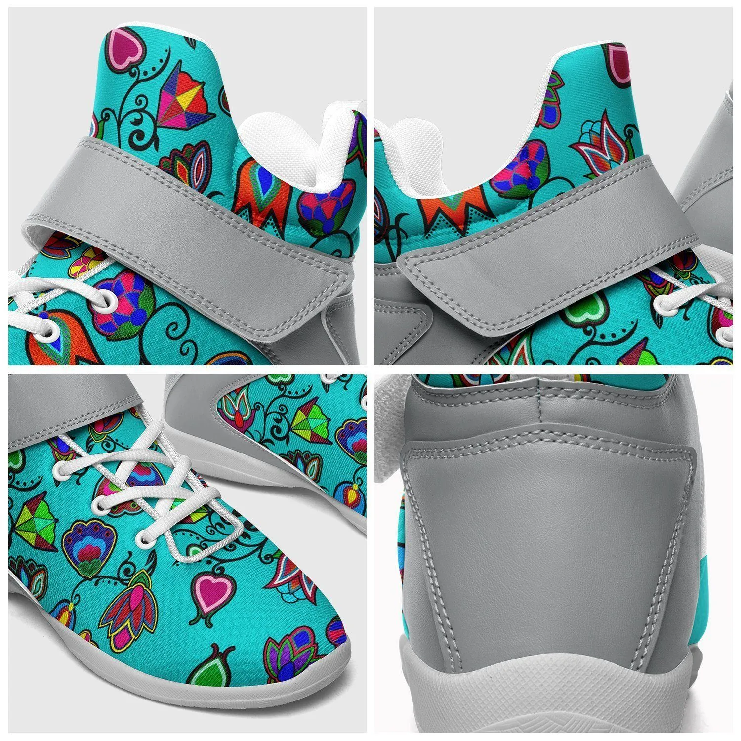 Indigenous Paisley Sky Kid's Ipottaa Basketball / Sport High Top Shoes