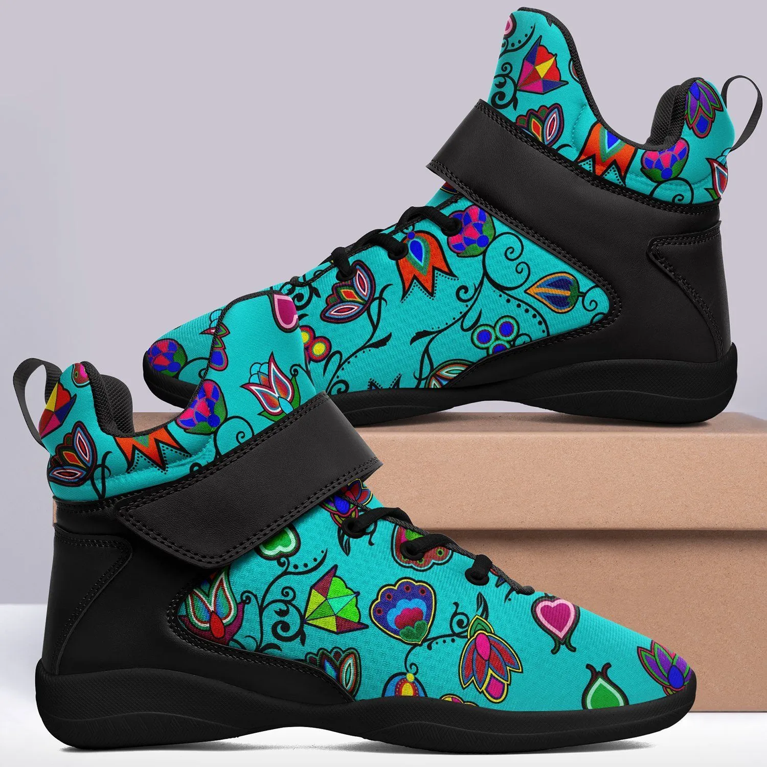 Indigenous Paisley Sky Kid's Ipottaa Basketball / Sport High Top Shoes