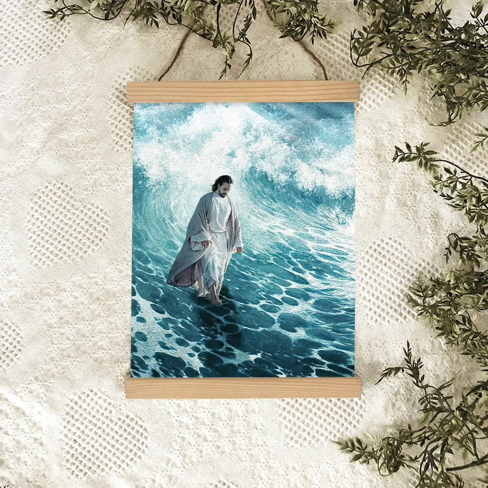 Jesus Walks On Water Hanging Canvas - Jesus Canvas Art - Jesus Poster - Jesus Canvas - Christian Gift - Ciaocustom